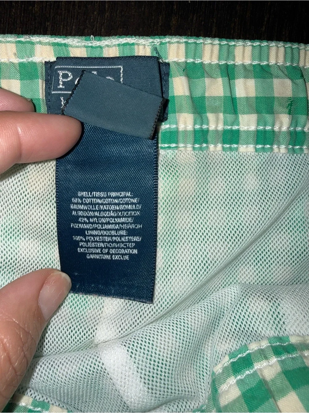 Ralph Lauren Green Gingham Swim Shorts